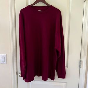 Mens waffle knit long sleeve shirt. Lightly used in great condition! Burgundy